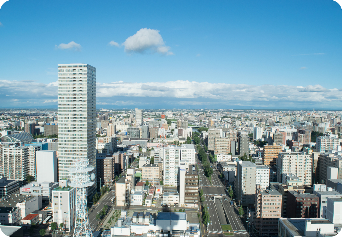 札幌市内の町並みの写真